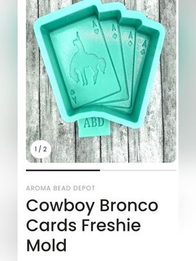 Cowboy Bronco Playing Cards Silicone Freshie Mold